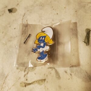 Vintage Smurfette Pin - New Old Stock